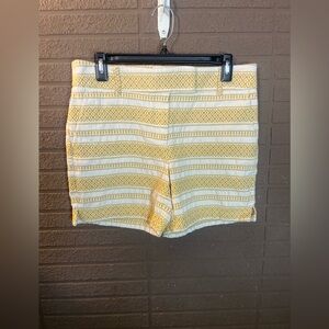LOFT Yellow and White Patterned Women's Bermudas